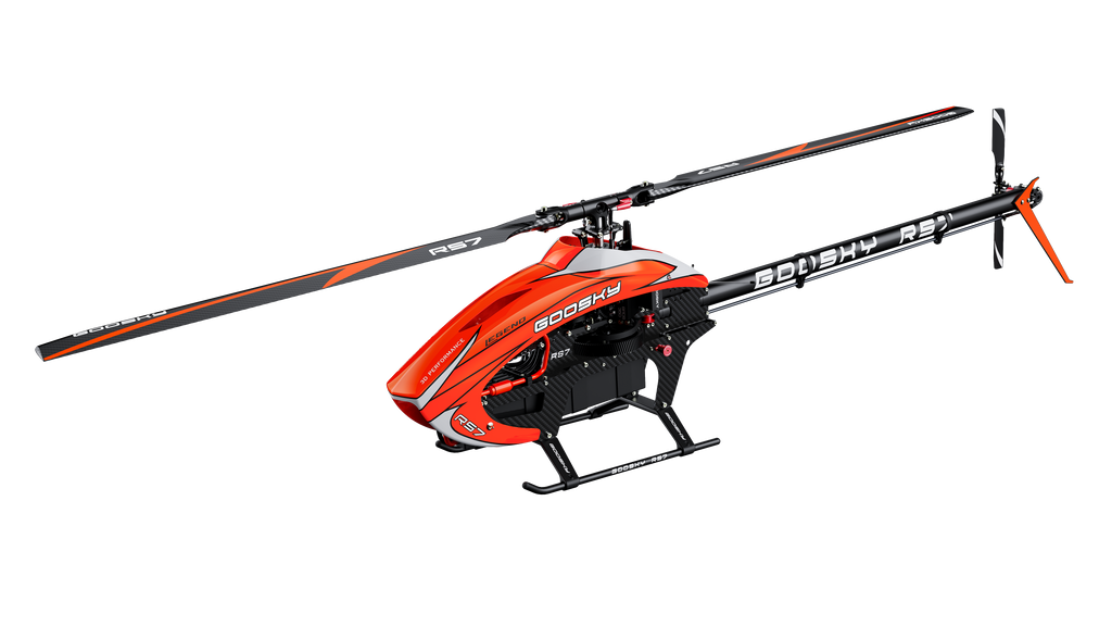 Goosky Legend RS7 Helicopter Kit w/ AZ-700 Main Blade and 105 Tail Blade - Orange - HeliDirect
