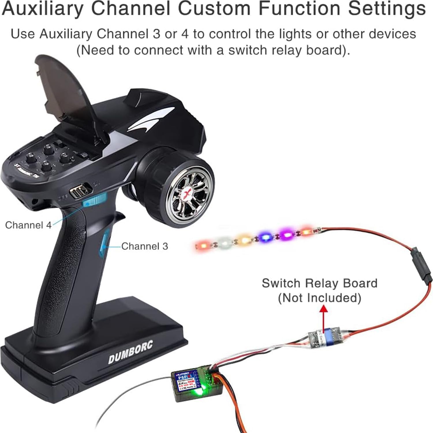 DUMBORC DDF-350 Surface Radio W/ P10F Receiver & P6F 6 Channels 2.4GHz RC Receiver