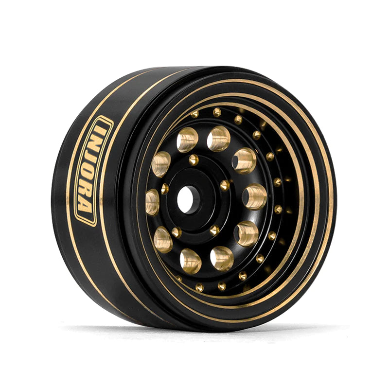 INJORA 1.0" 39g/Pcs Brass Beadlock Wheels Negative Offset 2.65mm For 1/24 1/18 RC Crawlers - HeliDirect
