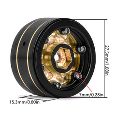 INJORA 1.0" 39g/Pcs Brass Beadlock Wheels Negative Offset 2.65mm For 1/24 1/18 RC Crawlers - HeliDirect