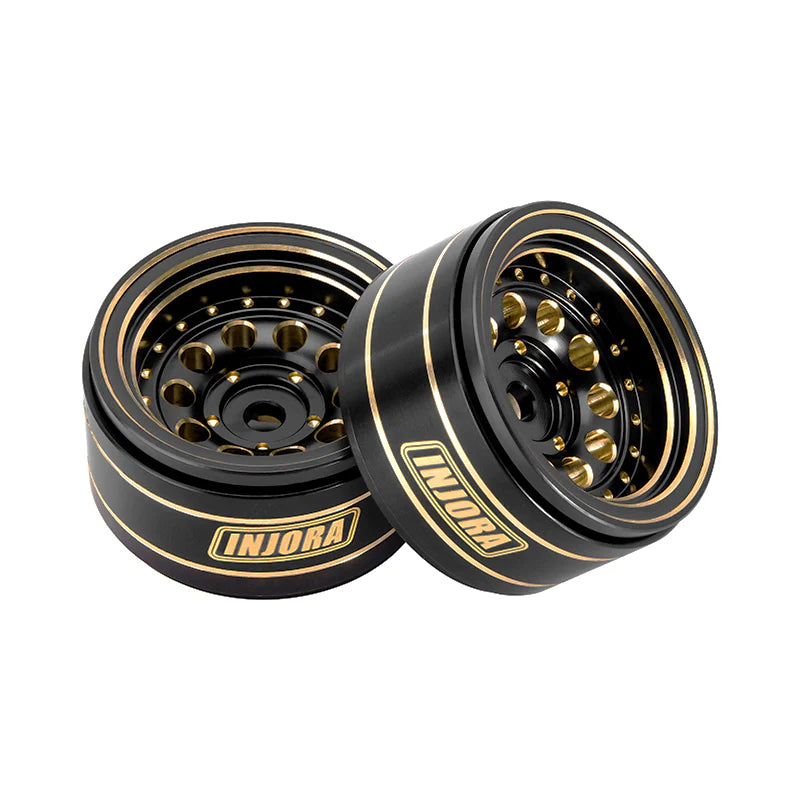 INJORA 1.0" 39g/Pcs Brass Beadlock Wheels Negative Offset 2.65mm For 1/24 1/18 RC Crawlers - HeliDirect