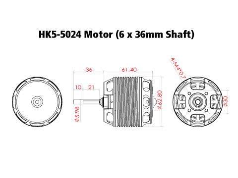 Scorpion HK5-5024-535KV (6 x 36mm Shaft) - HeliDirect