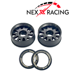 Nexx Racing “JUD” threaded carbon-fiber reinforced EVO Flanged Front Wheels (2) pcs for Mini-Z - F8.5 OFFSET 0